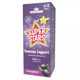   Natures Aid Gyermekek immunrendszerét támogató étrend-kiegészítő C-vitaminnal, D3-vitaminnal és cinkkel, feketeribizli ízesítéssel 150 ml