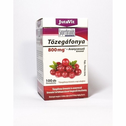 JutaVit Tőzegáfonya 800mg+Aranyv.kivonat tabletta 100x